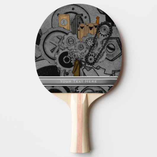 Raquette De Ping Pong Machinerie Steampunk (couleur complète) (Devant)