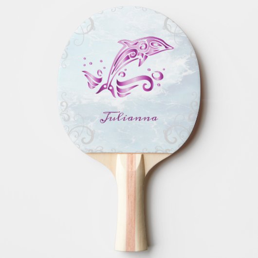 Raquette De Ping Pong Magenta Dolphin Personnalisé (Devant)