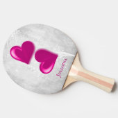 Raquette De Ping Pong Magenta Hearts Ping Pong Paddle personnalisé (Côté)