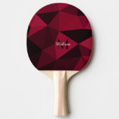Raquette De Ping Pong Magenta rose rouge noir géométrie motif Monogramme (Devant)