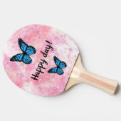 Raquette De Ping Pong Magical blue butterfly pink glitter art (Côté)