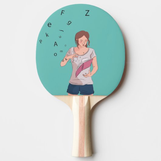 Raquette De Ping Pong Magicien de livres (Devant)