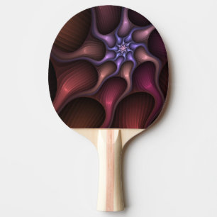 Raquette De Ping Pong Magique brillant Abstrait rayé coloré Fractal
