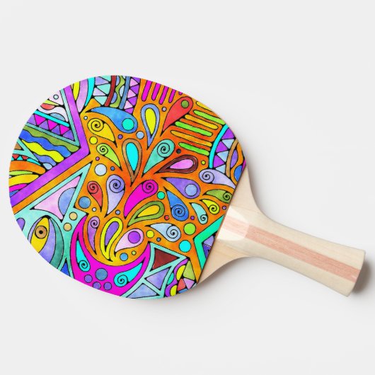 Raquette De Ping Pong Main Tirée Par EDDArt - Blah Blah Blah 1 (Côté)