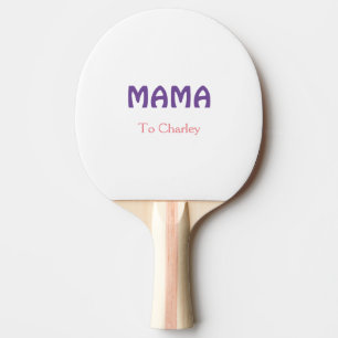 Raquette De Ping Pong Mama mères heureuses rétro violet ajouter du texte