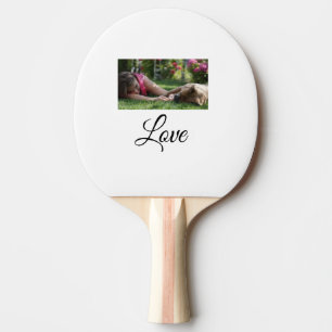 Raquette De Ping Pong Maman de chien amour ajouter nom texte amateurs de