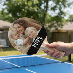 Raquette De Ping Pong Maman minimale établie script photo noir