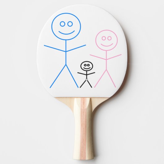 Raquette De Ping Pong Maman papa & bébé en personnages en allumettes de (Devant)