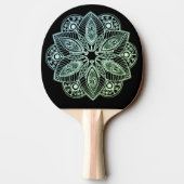 Raquette De Ping Pong Mandala Exotic Tribal Green Gradient (Dos)