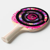 Raquette De Ping Pong Mandala Moderne Monogramme Rose (Devant Angle)
