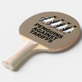 Raquette De Ping Pong Manifestation de manchots vintages contre les tari (Devant Angle)