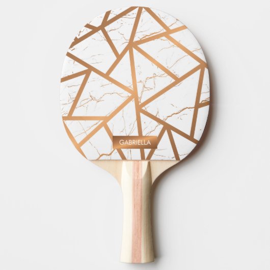 Raquette De Ping Pong Marbre blanc et doré (Devant)