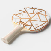 Raquette De Ping Pong Marbre blanc et doré (Devant Angle)