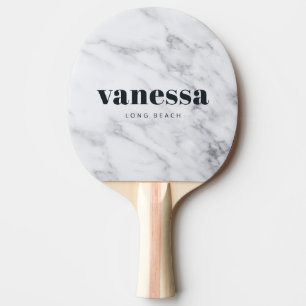 Raquette De Ping Pong Marbre Blanc Moderne Minimaliste Classique Moderne