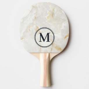 Raquette De Ping Pong Marbre Calacatta Gold Monogramme