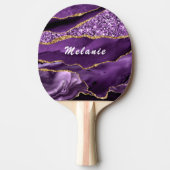 Raquette De Ping Pong Marbre d'or violet Nom personnalisé Ping Pong Padd (Devant)
