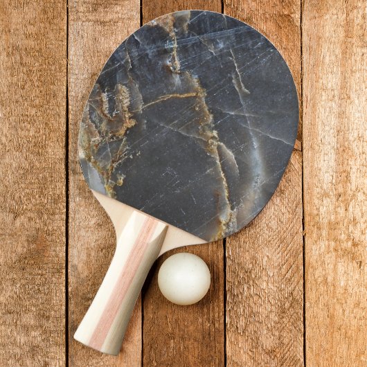 Raquette De Ping Pong Marbre noir et pierre dorée