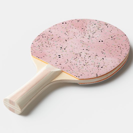 Raquette De Ping Pong Marbre rose et or Terrazzo (Devant Angle)