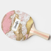 Raquette De Ping Pong Marbre rose or rose Abstrait (Côté)