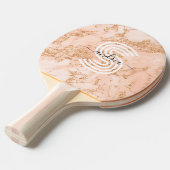 Raquette De Ping Pong Marbre rose Parties scintillant or, Nom du script  (Devant Angle)
