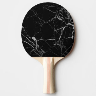 Raquette De Ping Pong Marbre veiné noir et argent