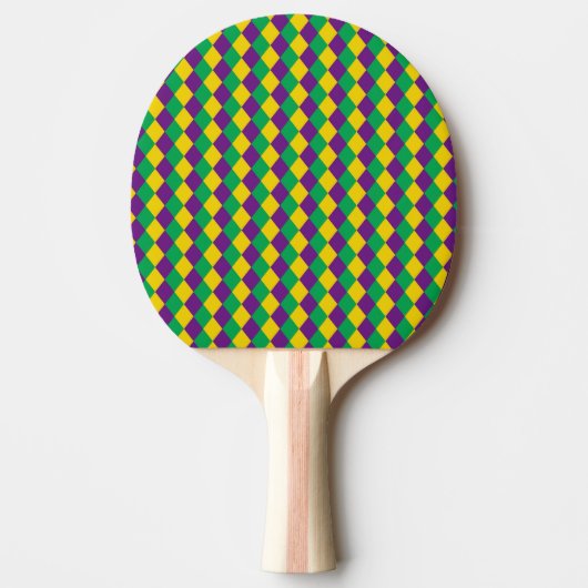 Raquette De Ping Pong Mardi Gras Diamonds : Motif festif dynamique (Devant)