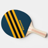 Raquette De Ping Pong Marée Rétro au Clair de Lune Rayures avec Nom (Côté)