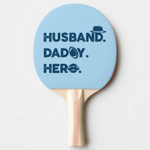 Raquette De Ping Pong Mari. Papa. Héros. Graphisme rétro