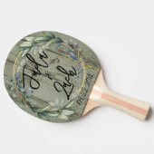 Raquette De Ping Pong Mariage de courroie feutrée rustique (Côté)