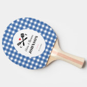 Raquette De Ping Pong Mariage de Monogramme de grill bleu (Côté)