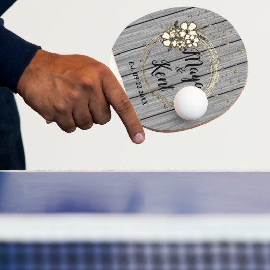 Raquette De Ping Pong Mariage de Parties scintillant florale de couronne (Insitu)