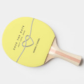 Raquette De Ping Pong Mariage Jaune Enregistrer La Date Invitation (Côté)