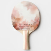 Raquette De Ping Pong Mariage Jeu Rose Gold Dust Aquarelle Signature (Devant)