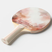 Raquette De Ping Pong Mariage Jeu Rose Gold Dust Aquarelle Signature (Devant Angle)