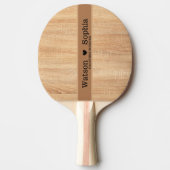 Raquette De Ping Pong Mariage moderne Customisé Nom de couple Ombre en b (Devant)
