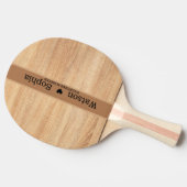 Raquette De Ping Pong Mariage moderne Customisé Nom de couple Ombre en b (Côté)