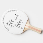 Raquette De Ping Pong Mariage Moderne Script Mr et Mme (Côté)