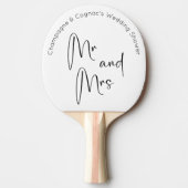 Raquette De Ping Pong Mariage Moderne Script Mr et Mme (Devant)