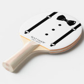 Raquette De Ping Pong Mariage Tuxedo Suspendants Bow Cravate Groomsman (Devant Angle)