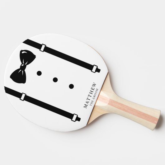 Raquette De Ping Pong Mariage Tuxedo Suspendants Bow Cravate Groomsman (Côté)