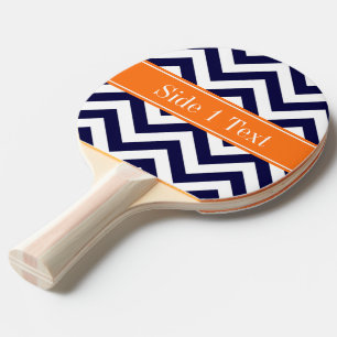 Raquette De Ping Pong Marine Blue Lg Chevron Nom du Citrouille Monogramm
