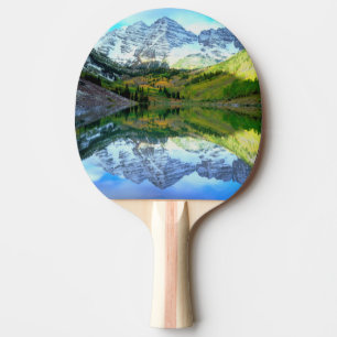 Raquette De Ping Pong Maroon Bells se reflétant dans le lac Maroon