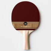 Raquette De Ping Pong Maroon Monogramme couleur bois (Devant)