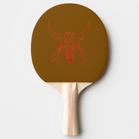 Raquette de ping pong marron danse fantôme rouge b (Devant)
