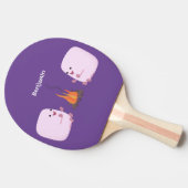 Raquette De Ping Pong Marshmallows mignons roses par dessin animé sur le (Côté)