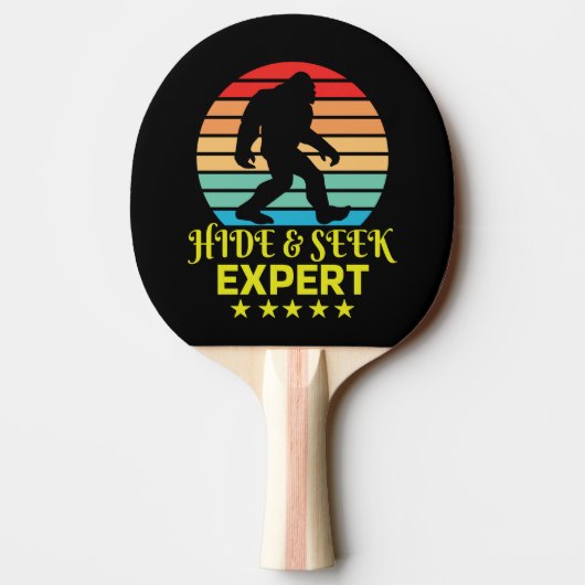 Raquette De Ping Pong Masquer Et Chercher Expert Bigfoot Drôle (Dos)