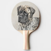 Raquette De Ping Pong Mastiff anglais (Brindle) Peinture - Chien Art (Dos)