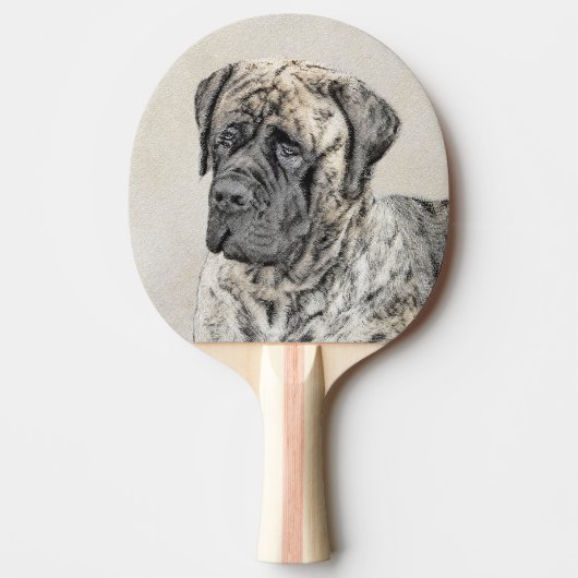 Raquette De Ping Pong Mastiff anglais (Brindle) Peinture - Chien Art (Devant)