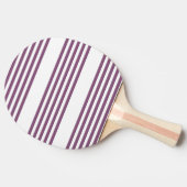 Raquette De Ping Pong Mauve violet blanc cinq bandes motif (Côté)