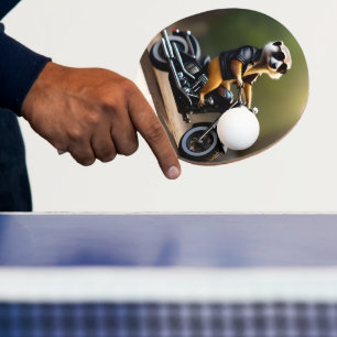 Raquette De Ping Pong Meerkat Bikie En Moto,